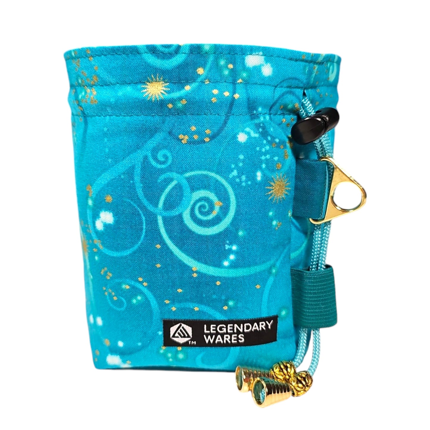 Celestial Swirl Dice Bag-Teal, medium