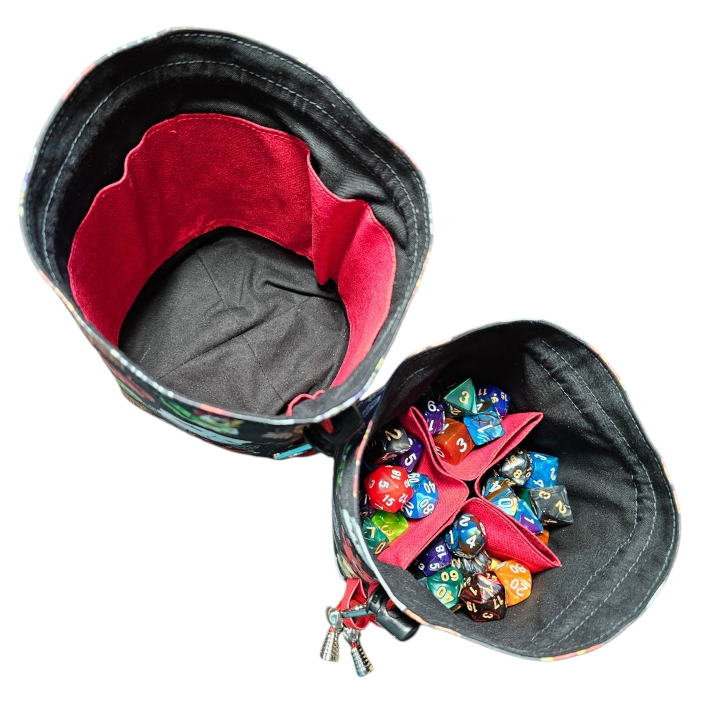 Dungeon Cuties Dice Bag with interior pockets