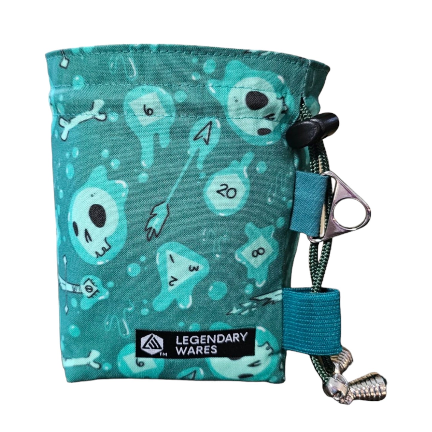 Medium Dice Bag with Green Gelatinous Cube pattern