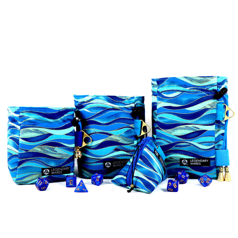 Blue Wave Dice Bags