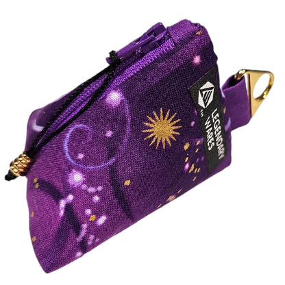 Celestial Swirl Dice Bag-Dark Purple, D4 Triangle size