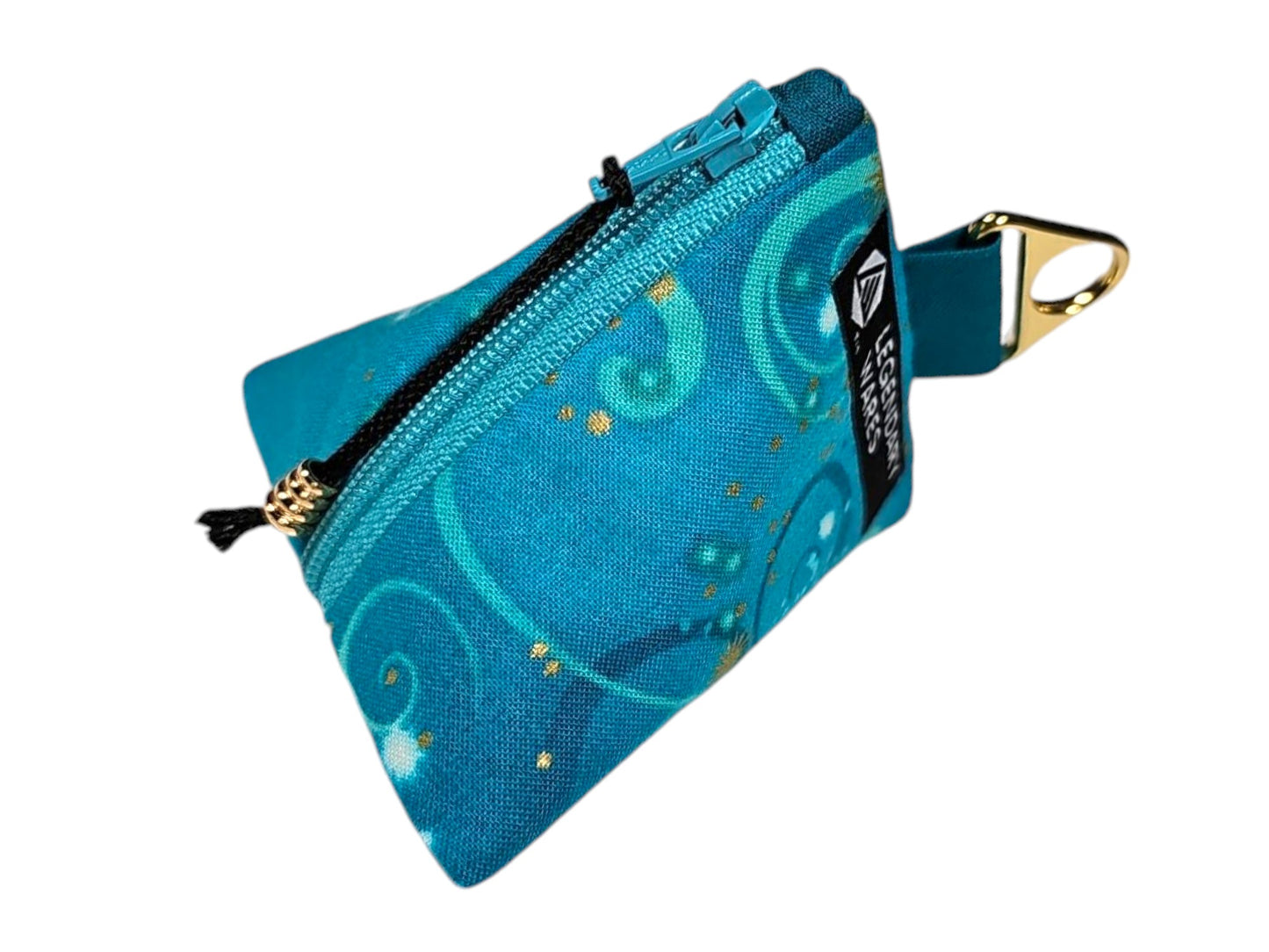 Celestial Swirl Dice Bag-Teal, D4 Triangle size