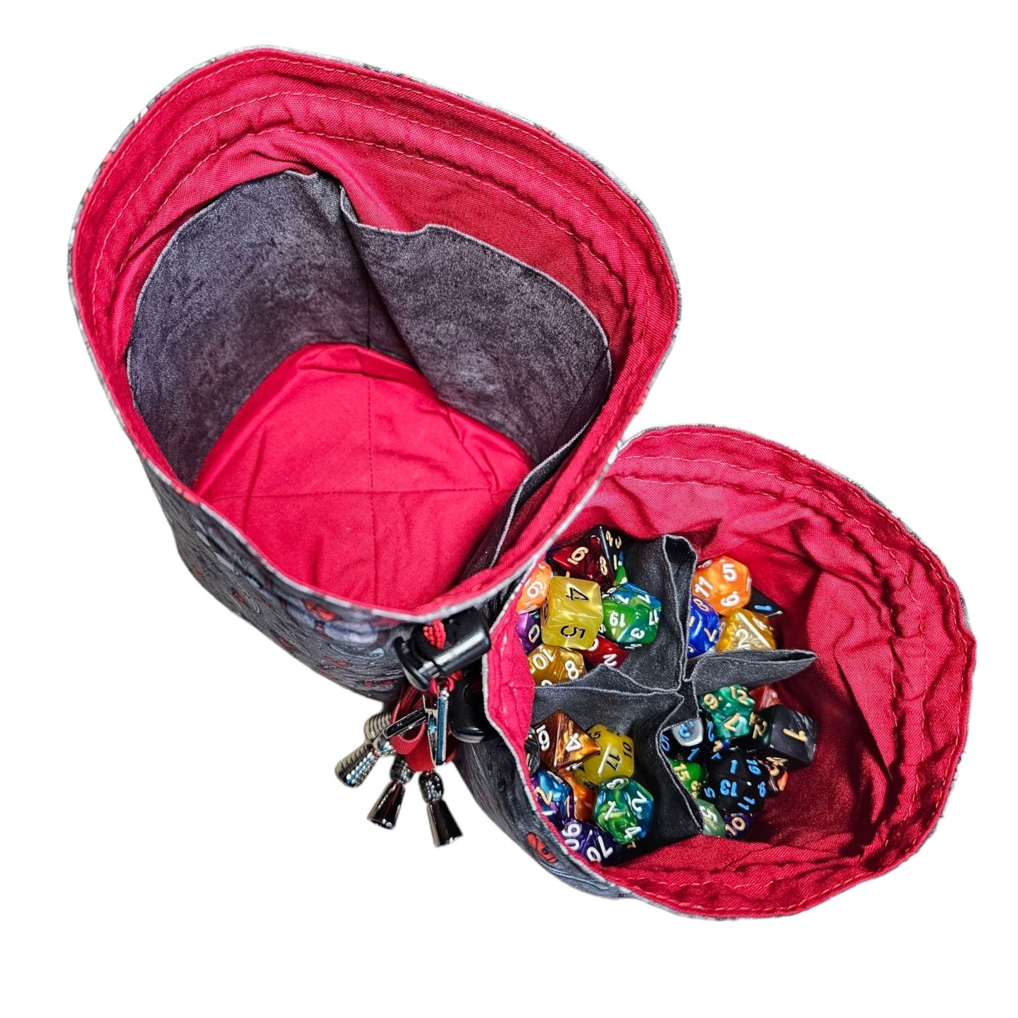 Dungeions and Dragons Dice Bags with Pockets - Red Loot
