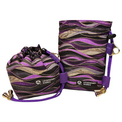 Wandering Waves Dice Bags-black and purple