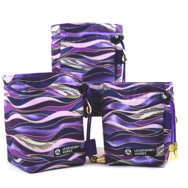 Premium Dice Bags for TTRPG - Purple Waves