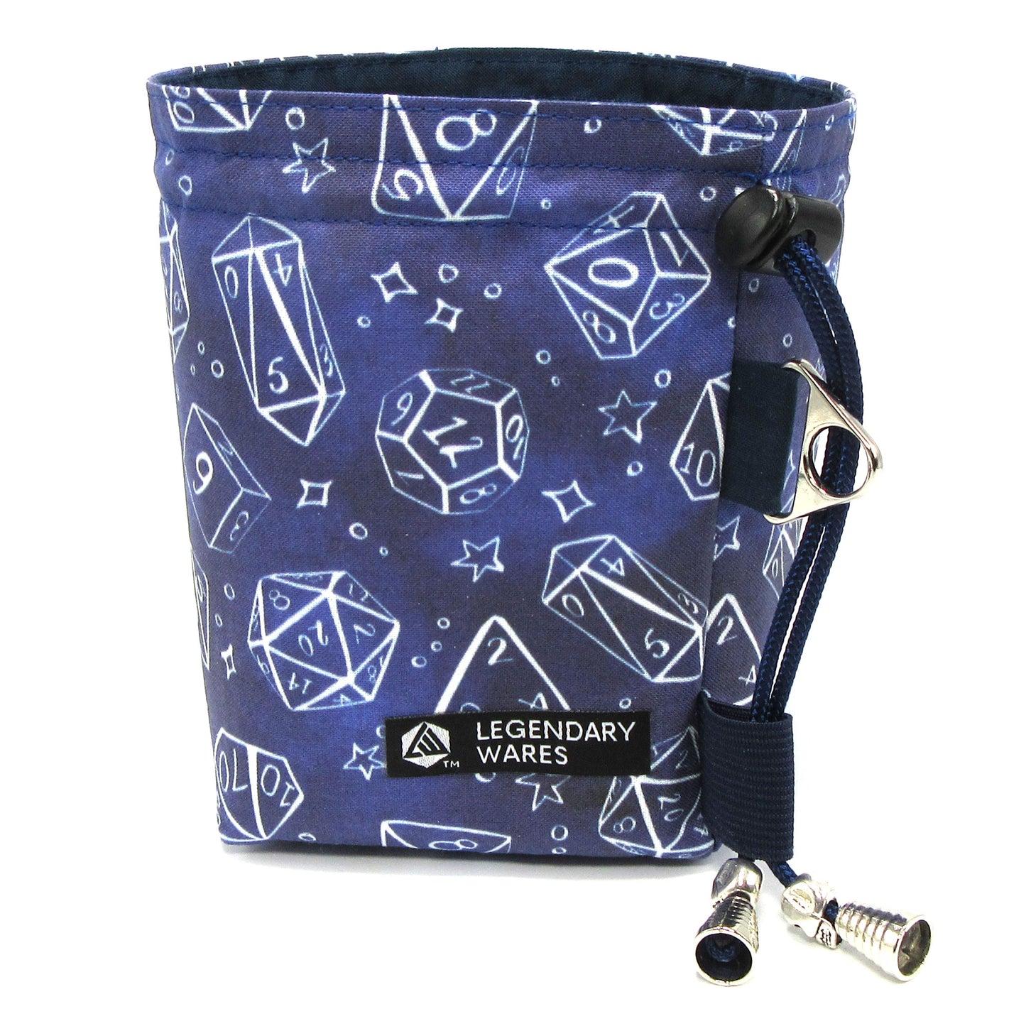 Medium Dice Bags for TTRPG - Blue & White Dice