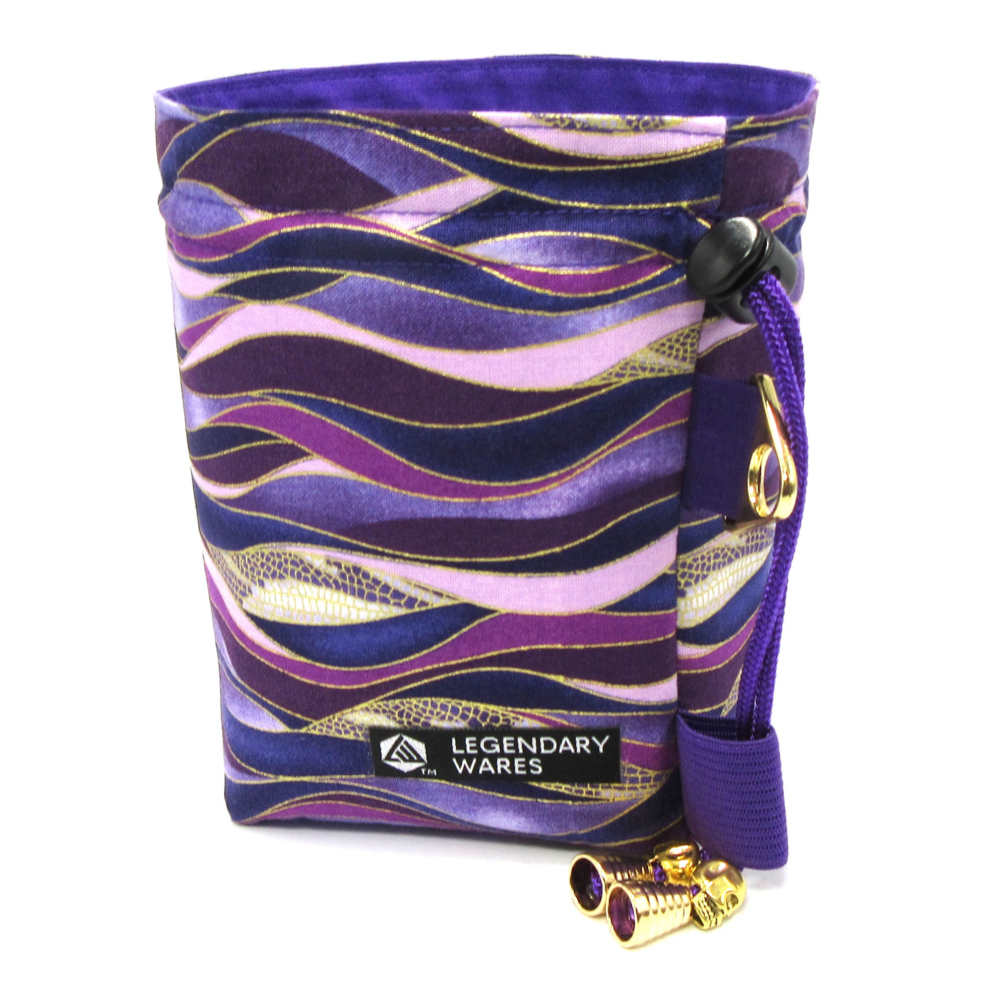 Medium Dice Bags for TTRPG - Purple Waves