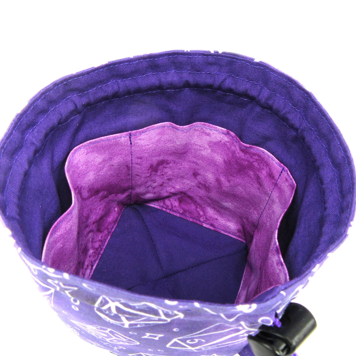 Medium Dice Bags for TTRPG - Purple & White Dice
