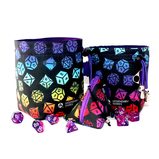 Rainbow Dice Pride Dice Bags